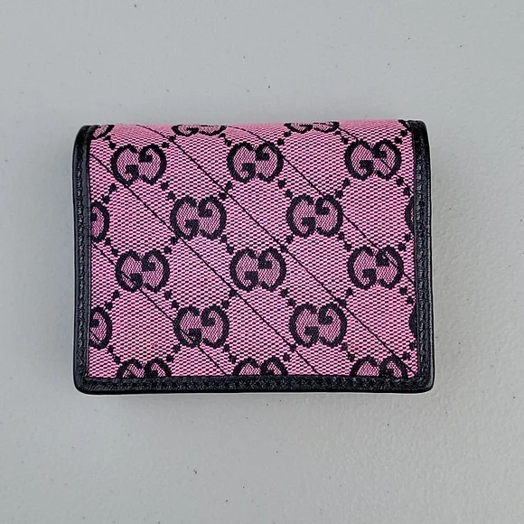 Gucci GG Marmont Pink Jacquard/Leather Women's Wallet - Picture 3 of 3
